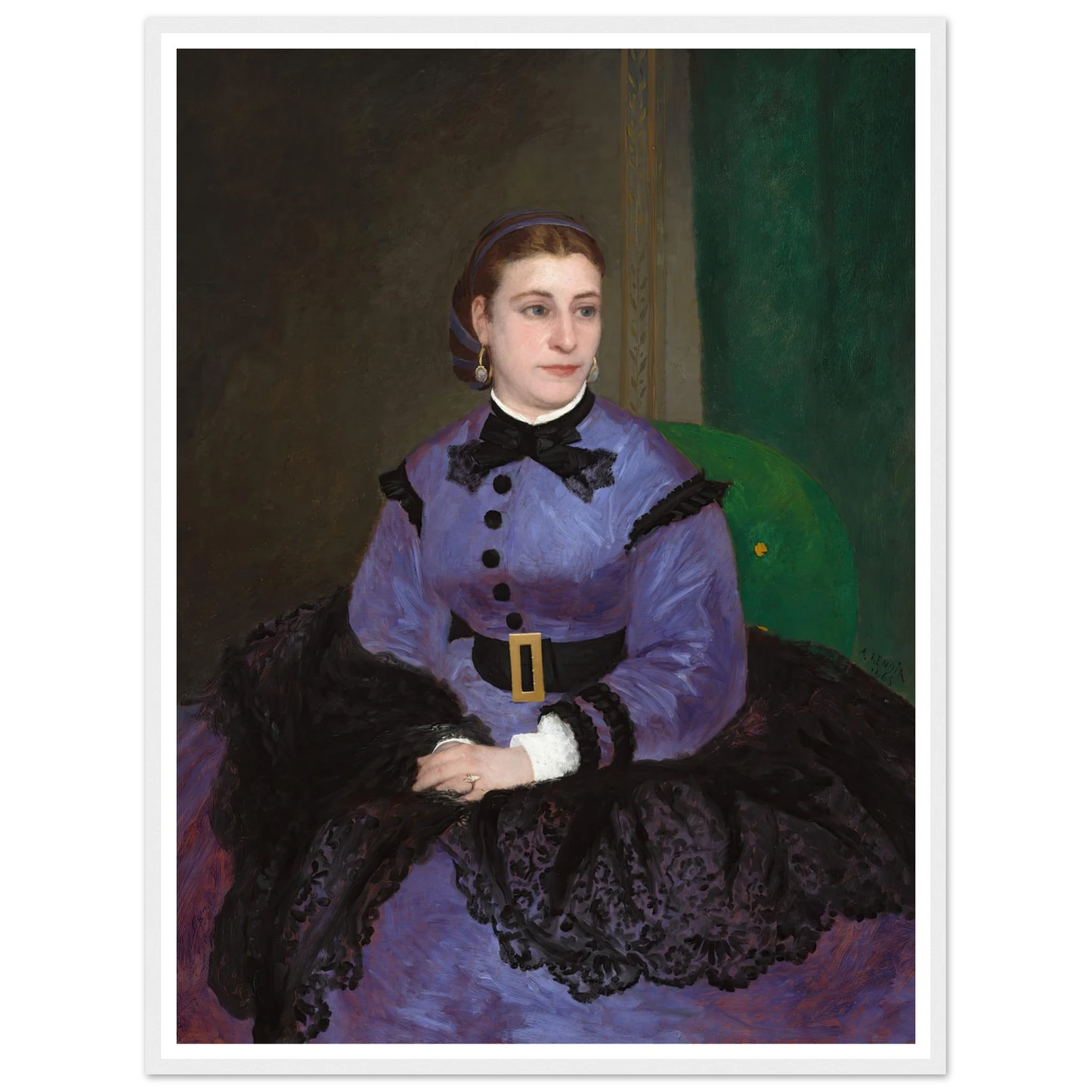 Mademoiselle Sicot (1865) Art Print | Pierre Auguste Renoir - Framed Poster - 30x40 cm / 12x16″ - Black frame