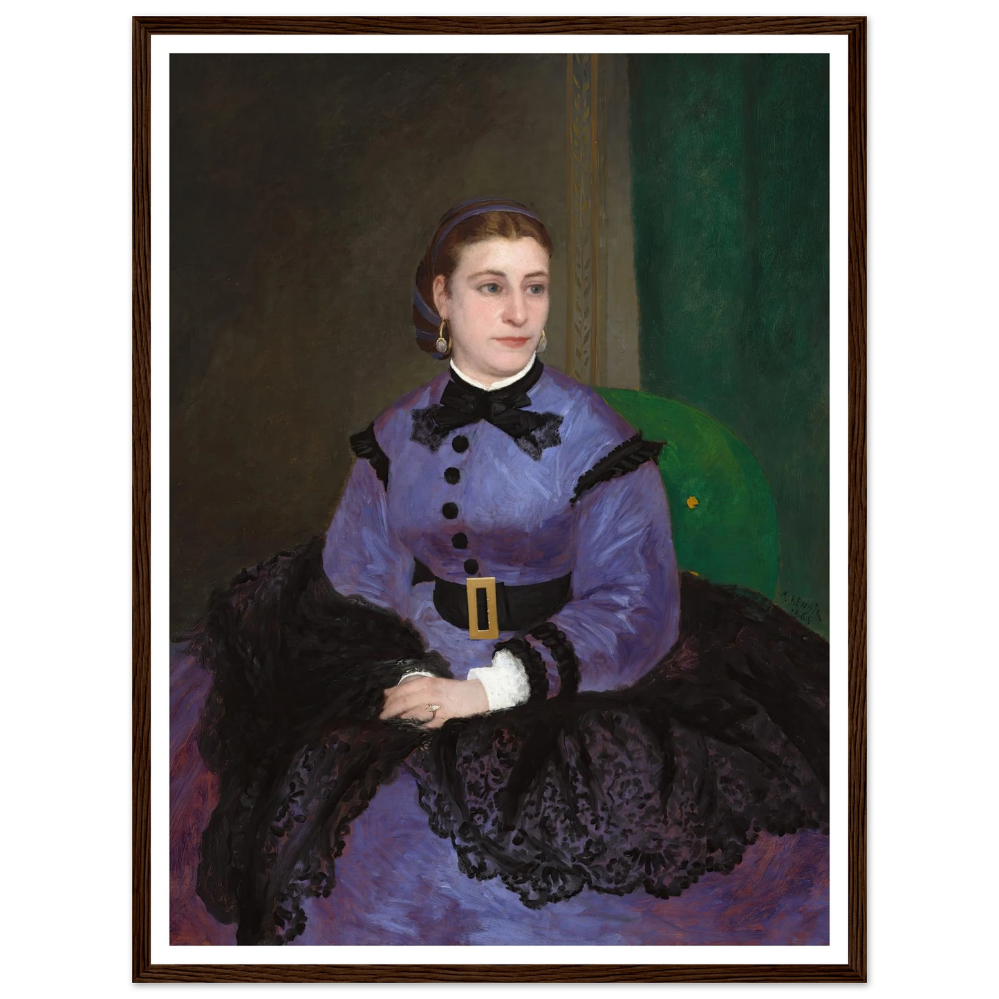 Mademoiselle Sicot (1865) Art Print | Pierre Auguste Renoir - Framed Poster - 30x40 cm / 12x16″ - Black frame