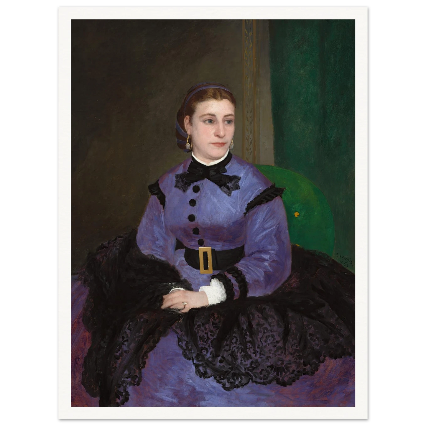 Mademoiselle Sicot (1865) Art Print | Pierre Auguste Renoir - Framed Poster - 30x40 cm / 12x16″ - Black frame