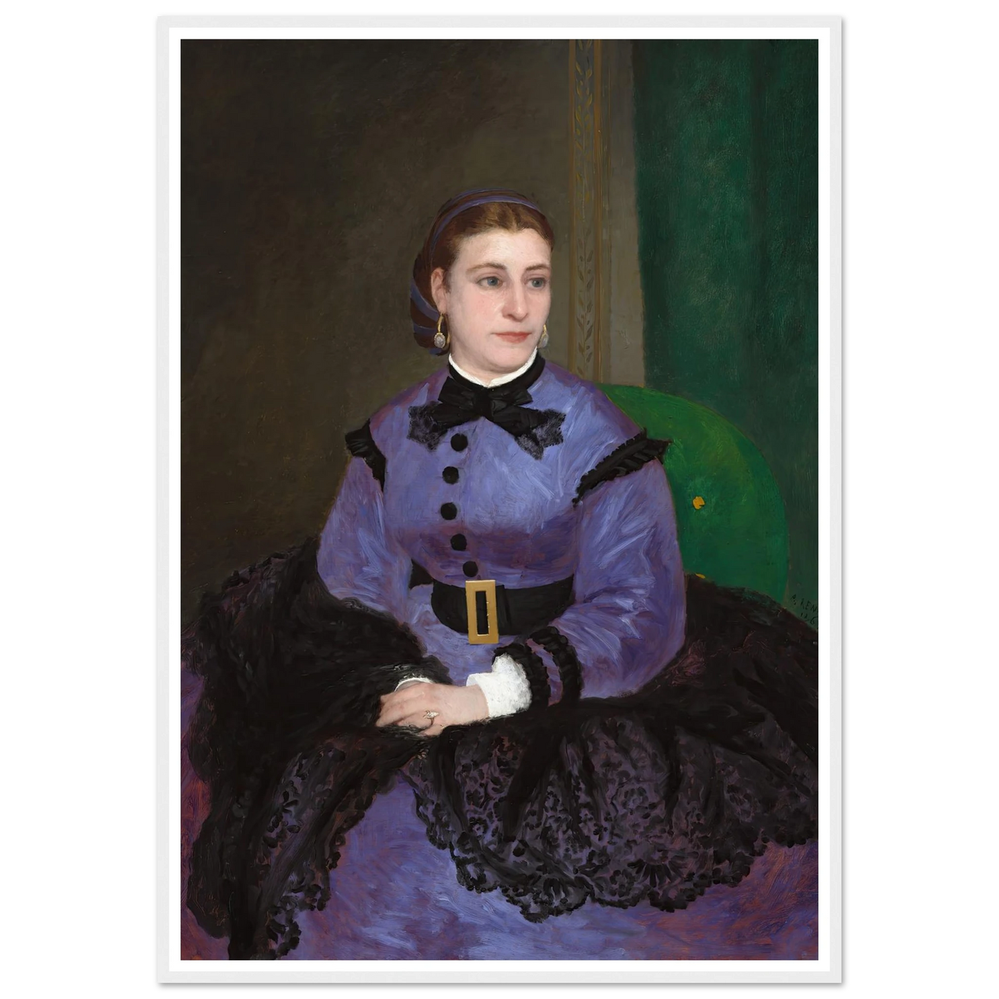 Mademoiselle Sicot (1865) Art Print | Pierre Auguste Renoir - Framed Poster - 30x40 cm / 12x16″ - Black frame