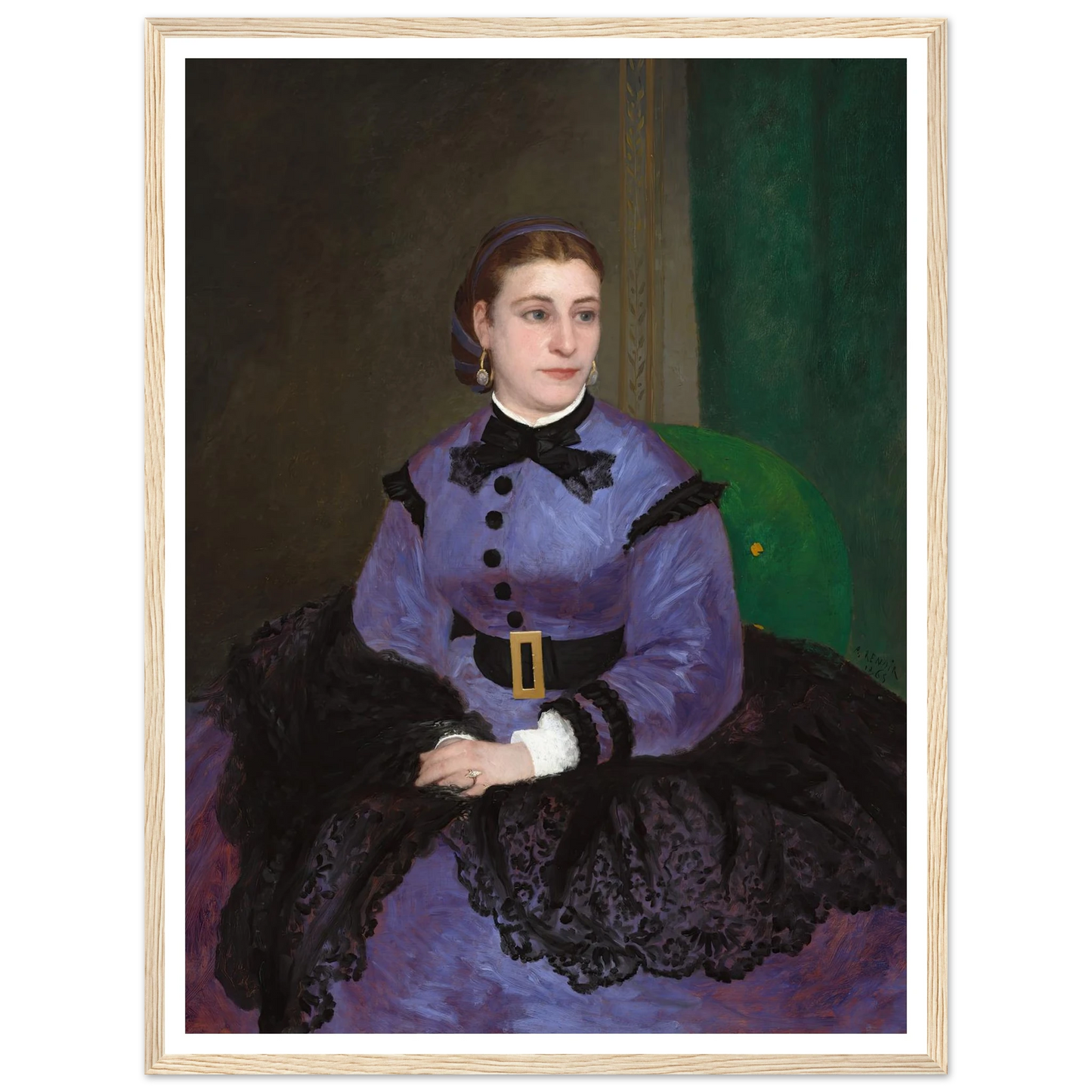 Mademoiselle Sicot (1865) Art Print | Pierre Auguste Renoir - Framed Poster - 30x40 cm / 12x16″ - Black frame