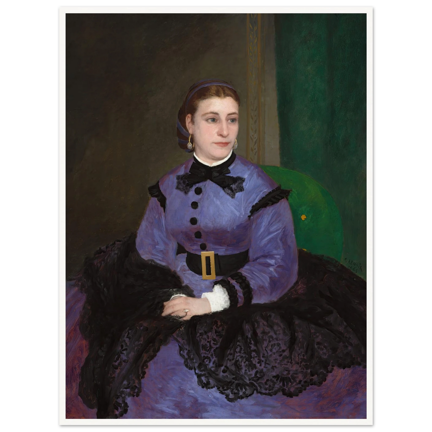 Mademoiselle Sicot (1865) Art Print | Pierre Auguste Renoir - Framed Poster - 30x40 cm / 12x16″ - Black frame