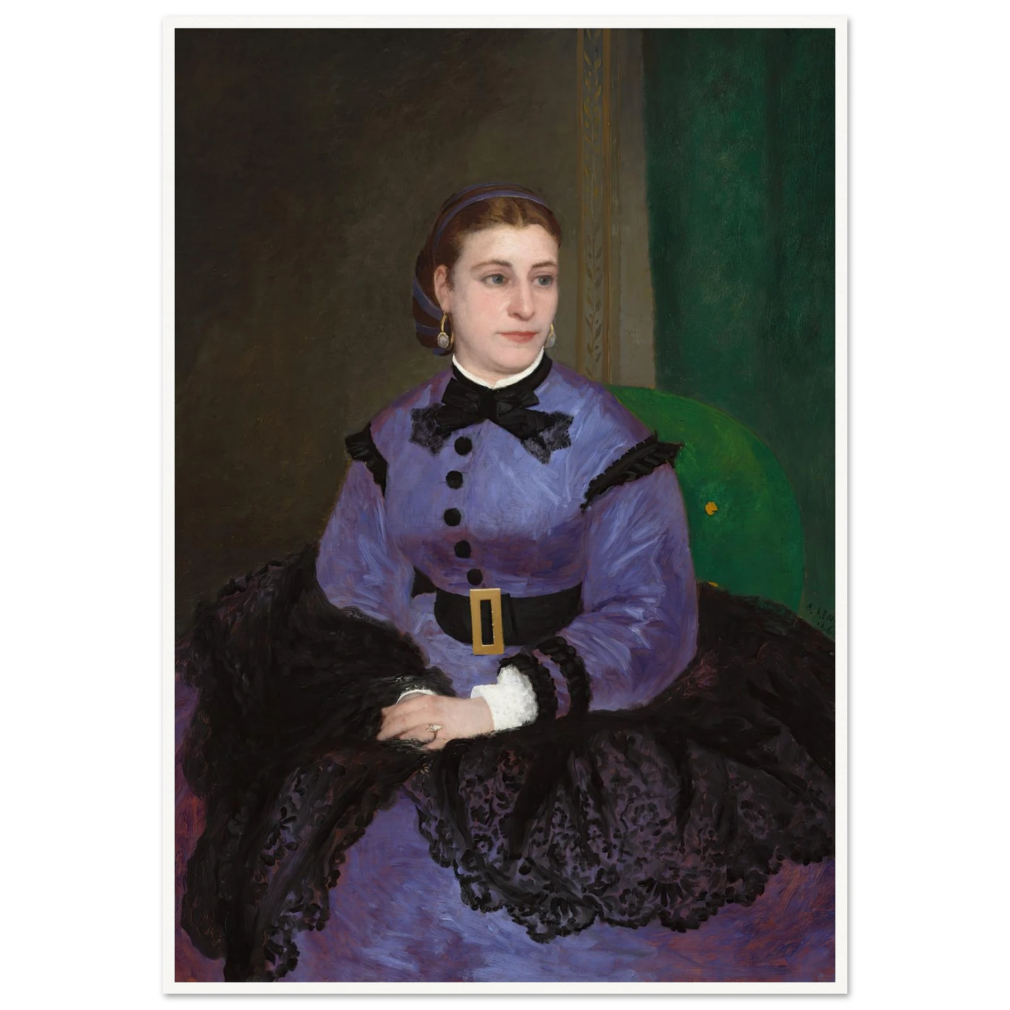 Mademoiselle Sicot (1865) Art Print | Pierre Auguste Renoir - Framed Poster - 30x40 cm / 12x16″ - Black frame