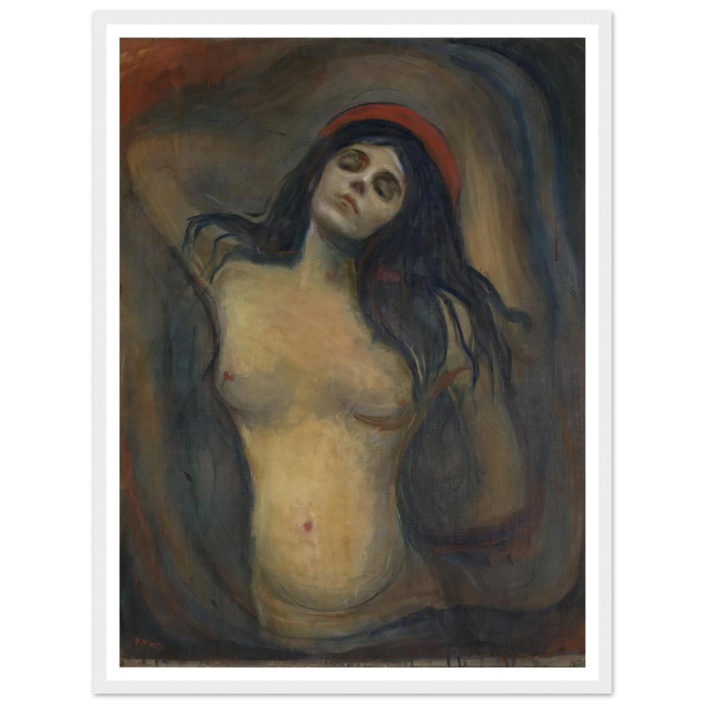 Madonna (1894) Art Print | Edvard Munch - Framed Poster - 30x40 cm / 12x16″ - Black frame