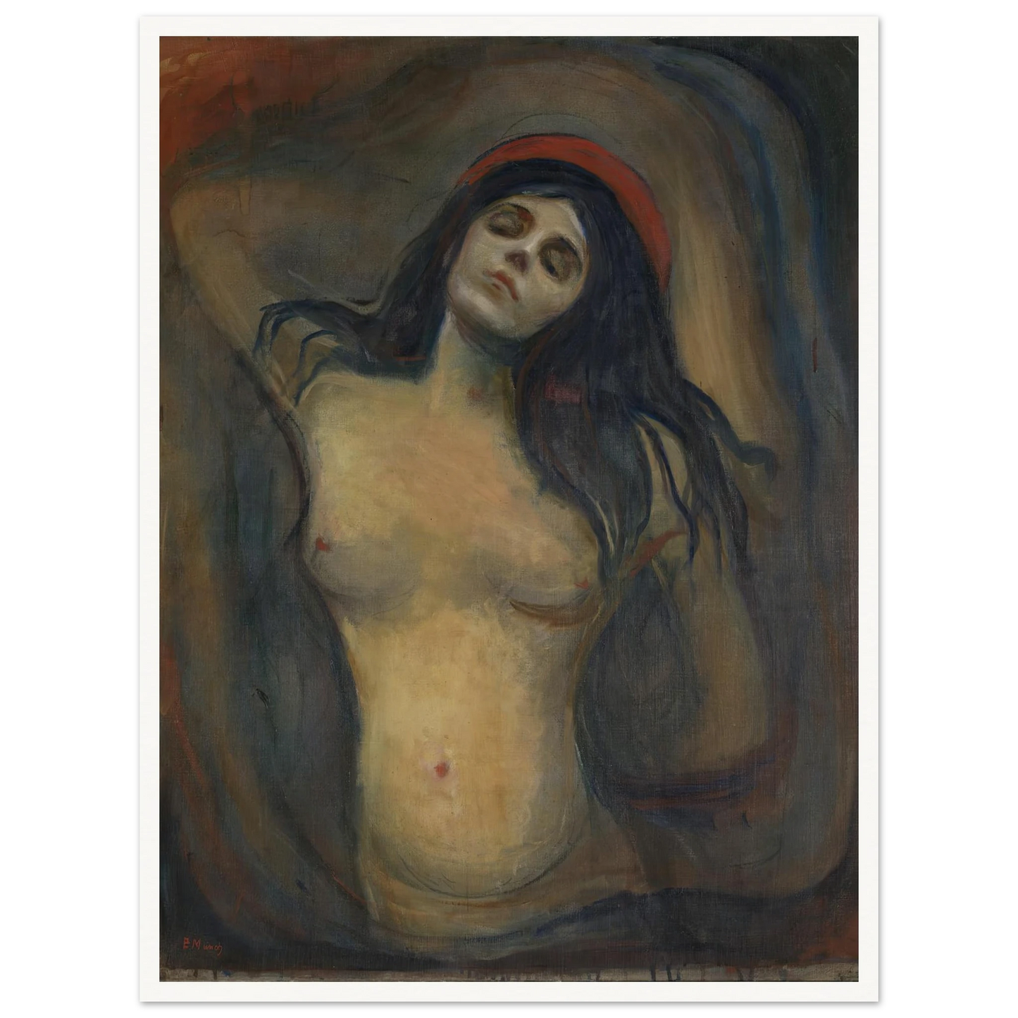 Madonna (1894) Art Print | Edvard Munch - Framed Poster - 30x40 cm / 12x16″ - Black frame