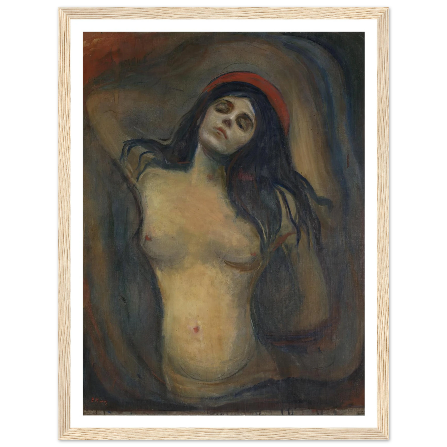 Madonna (1894) Art Print | Edvard Munch - Framed Poster - 30x40 cm / 12x16″ - Black frame