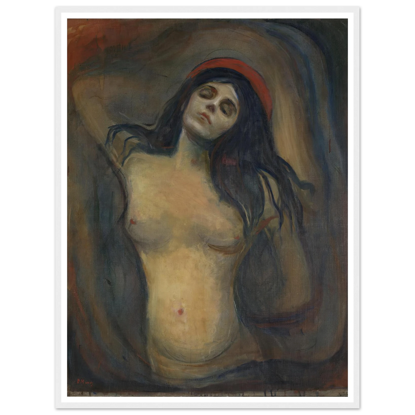 Madonna (1894) Art Print | Edvard Munch - Framed Poster - 30x40 cm / 12x16″ - Black frame