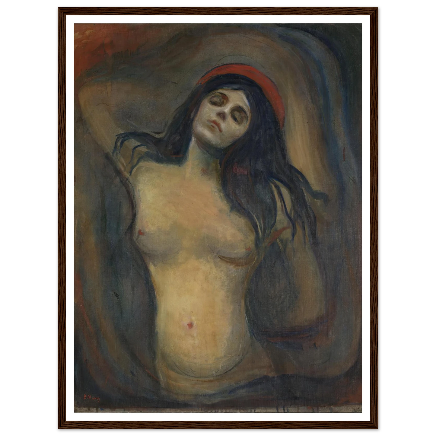 Madonna (1894) Art Print | Edvard Munch - Framed Poster - 30x40 cm / 12x16″ - Black frame