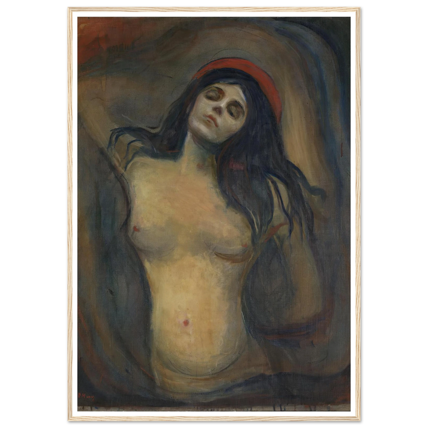 Madonna (1894) Art Print | Edvard Munch - Framed Poster - 30x40 cm / 12x16″ - Black frame