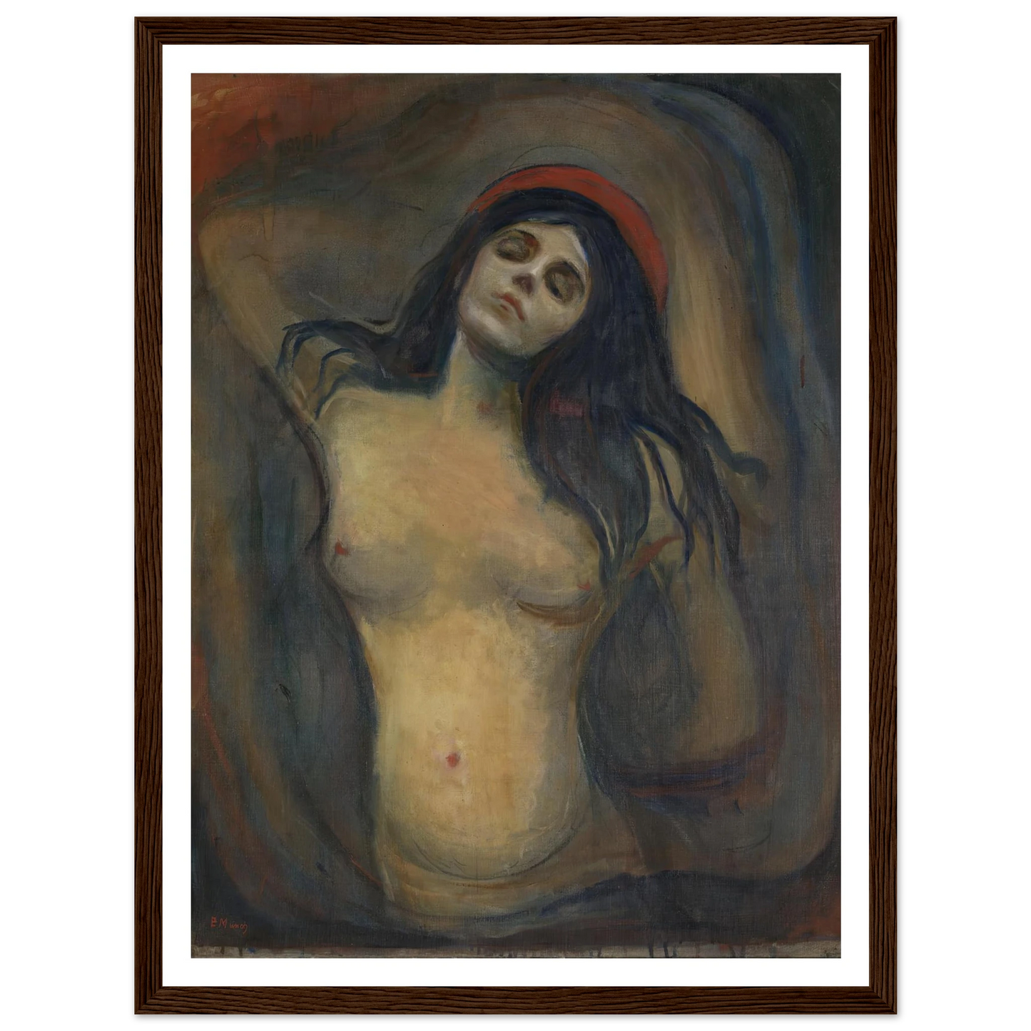 Madonna (1894) Art Print | Edvard Munch - Framed Poster - 30x40 cm / 12x16″ - Black frame