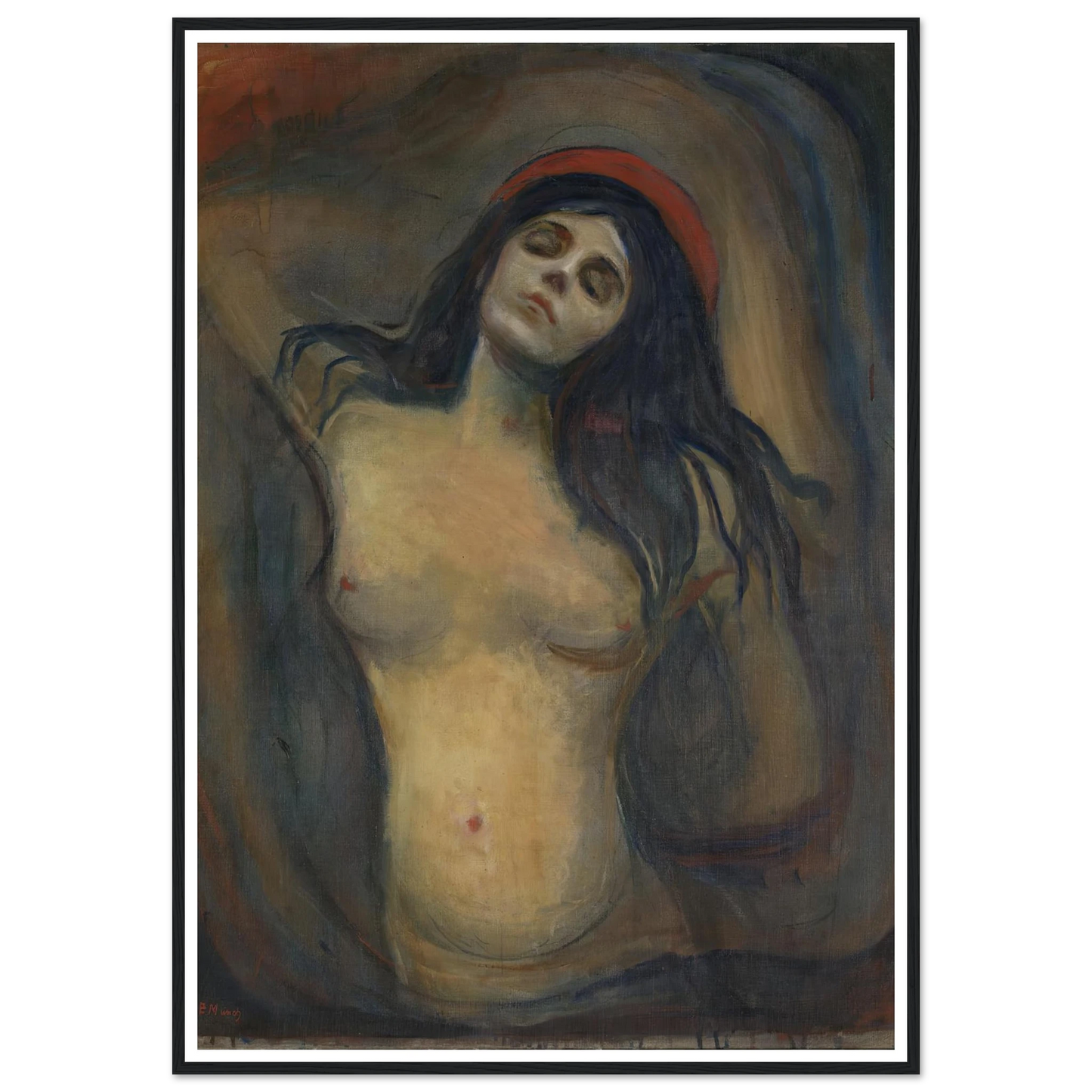 Madonna (1894) Art Print | Edvard Munch - Framed Poster - 30x40 cm / 12x16″ - Black frame