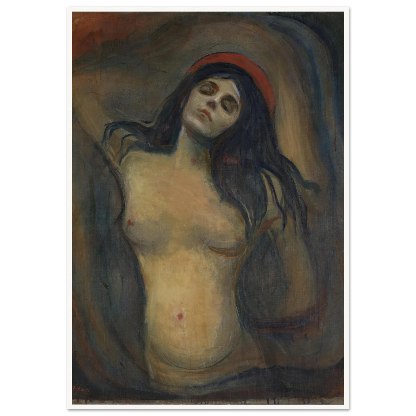 Madonna (1894) Art Print | Edvard Munch - Framed Poster - 30x40 cm / 12x16″ - Black frame