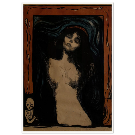 Madonna (1895) Art Print | Edvard Munch - Framed Poster - 30x40 cm / 12x16″ - Black frame