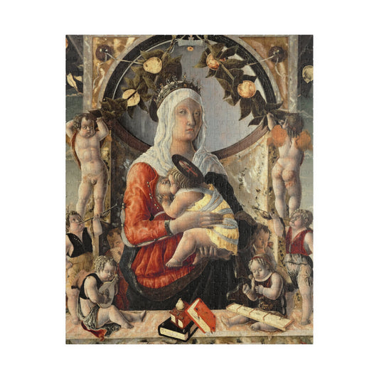 Madonna and Child surrounded by eight angels Puzzle | Marco Zoppo - - 252 pcs (Vertical) - 