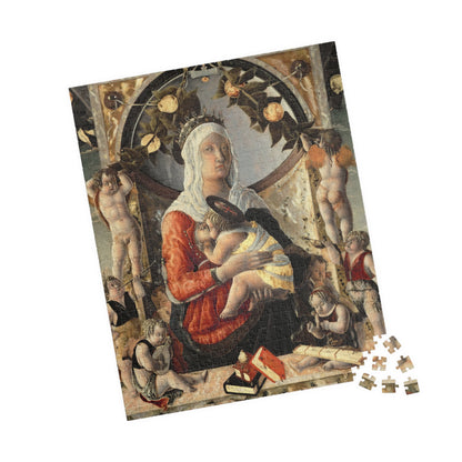 Madonna and Child surrounded by eight angels Puzzle | Marco Zoppo - - 252 pcs (Vertical) - 