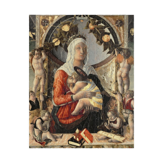 Madonna and Child surrounded by eight angels Puzzle | Marco Zoppo - - 252 pcs (Vertical) - 