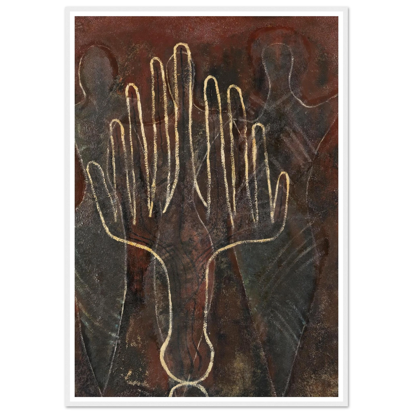 Mains et fantômes (1948) Art Print | Francis Picabia - Framed Poster - 30x40 cm / 12x16″ - Black frame