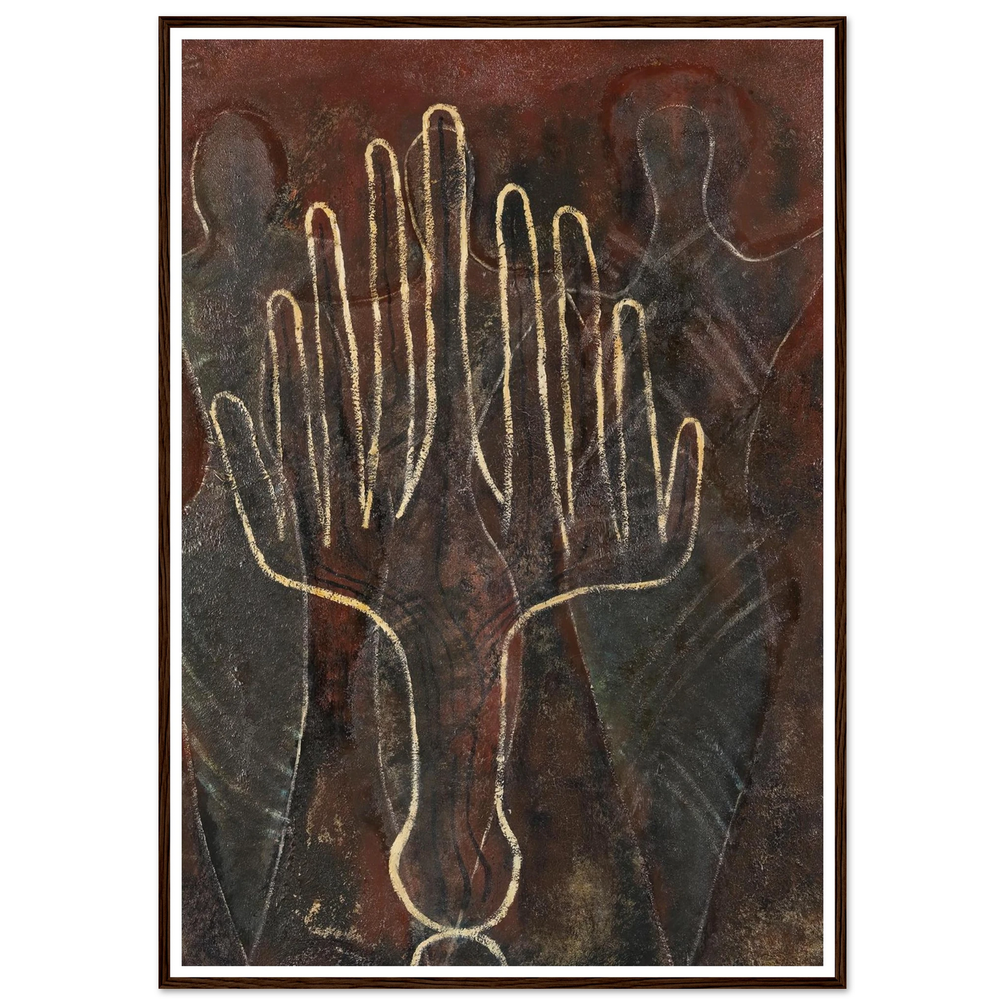 Mains et fantômes (1948) Art Print | Francis Picabia - Framed Poster - 30x40 cm / 12x16″ - Black frame