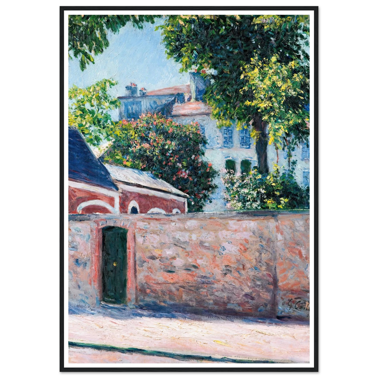Maisons À Argenteuil (1883) Art Print | Gustave Caillebotte - Framed Poster - 30x40 cm / 12x16″ - Black frame
