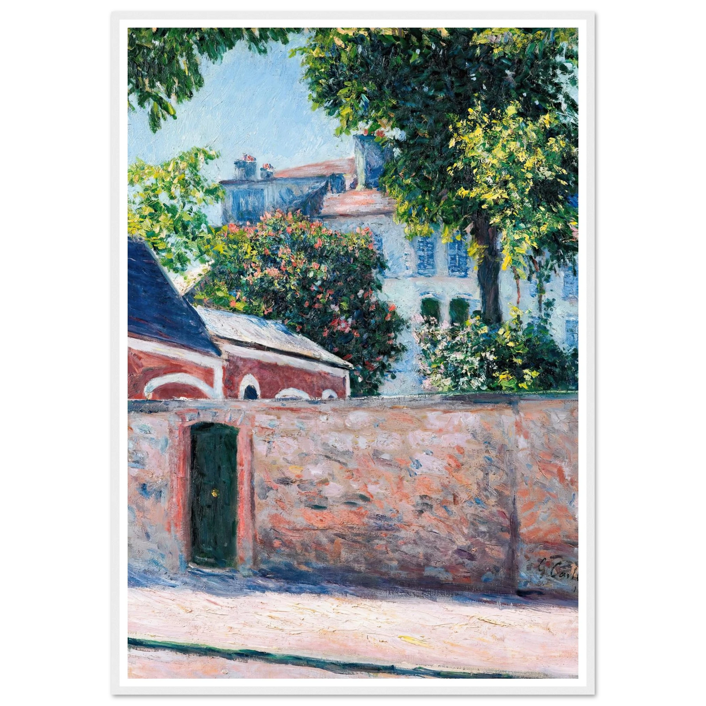 Maisons À Argenteuil (1883) Art Print | Gustave Caillebotte - Framed Poster - 30x40 cm / 12x16″ - Black frame