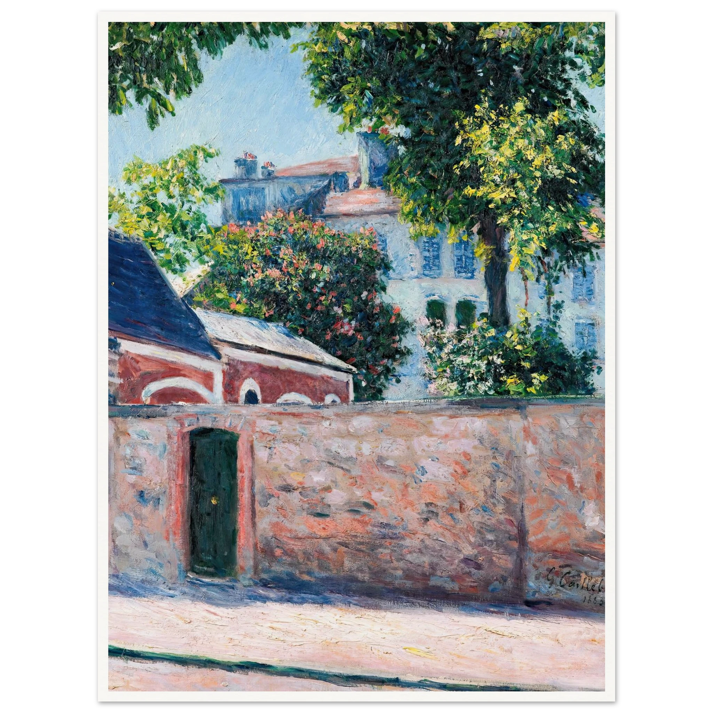 Maisons À Argenteuil (1883) Art Print | Gustave Caillebotte - Framed Poster - 30x40 cm / 12x16″ - Black frame