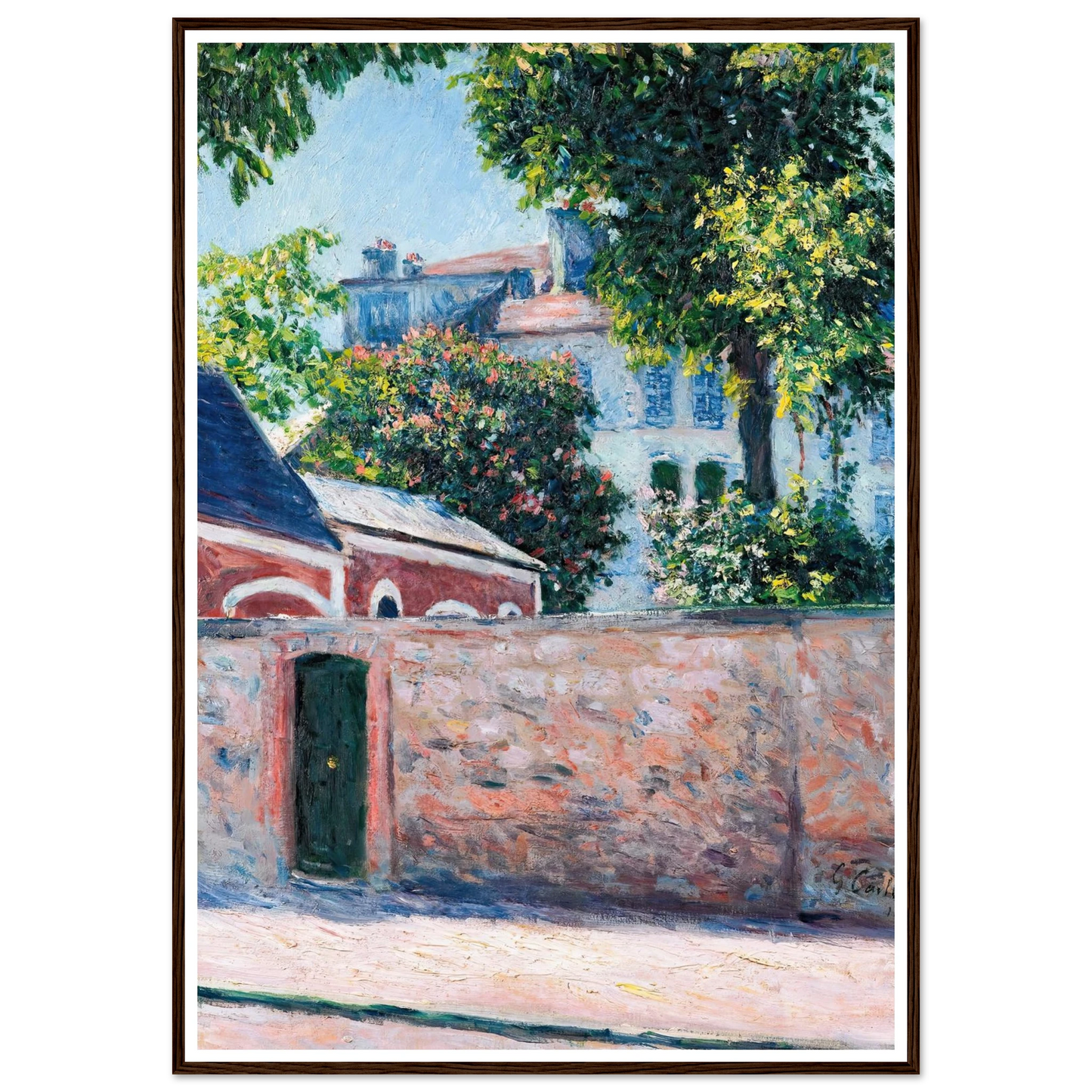 Maisons À Argenteuil (1883) Art Print | Gustave Caillebotte - Framed Poster - 30x40 cm / 12x16″ - Black frame