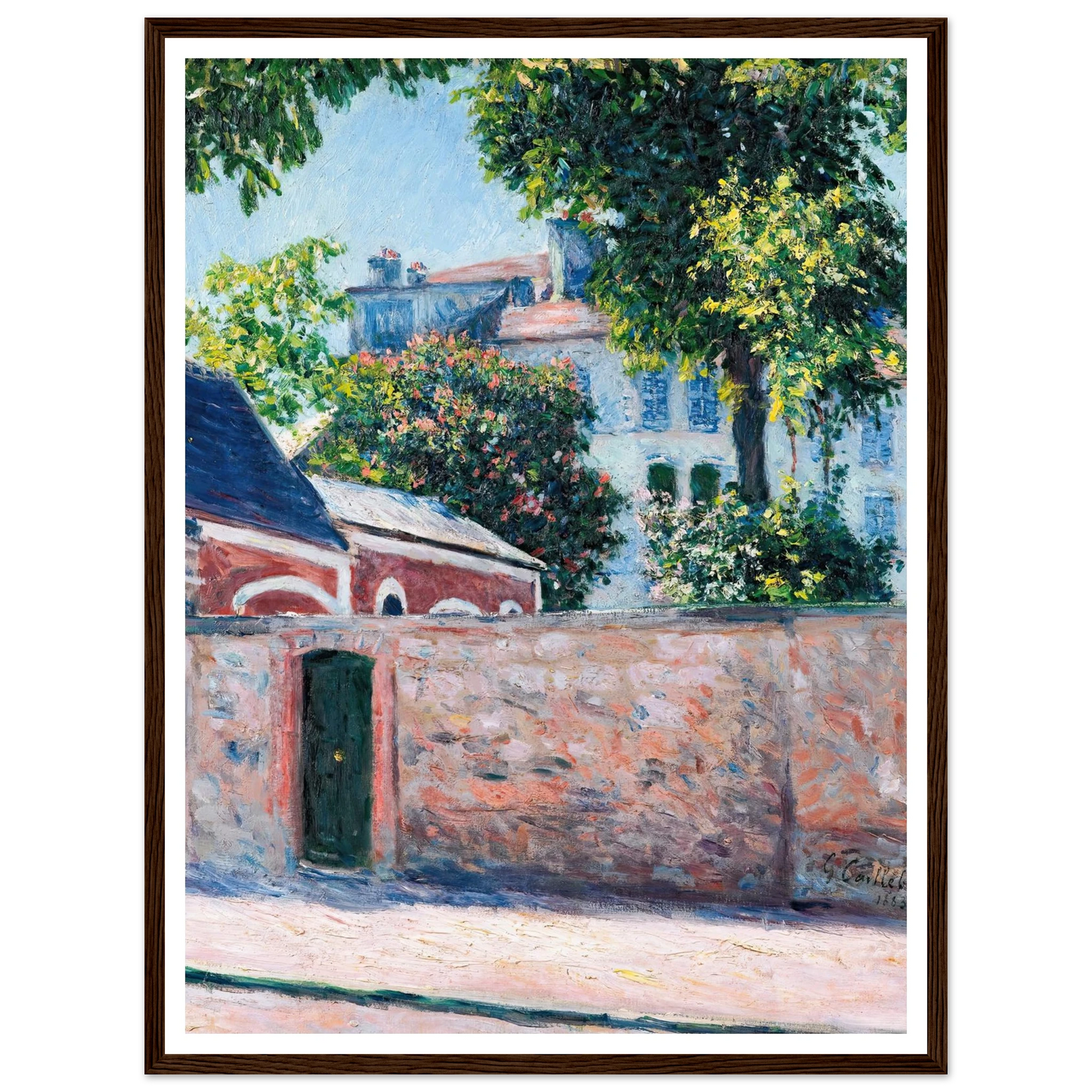 Maisons À Argenteuil (1883) Art Print | Gustave Caillebotte - Framed Poster - 30x40 cm / 12x16″ - Black frame