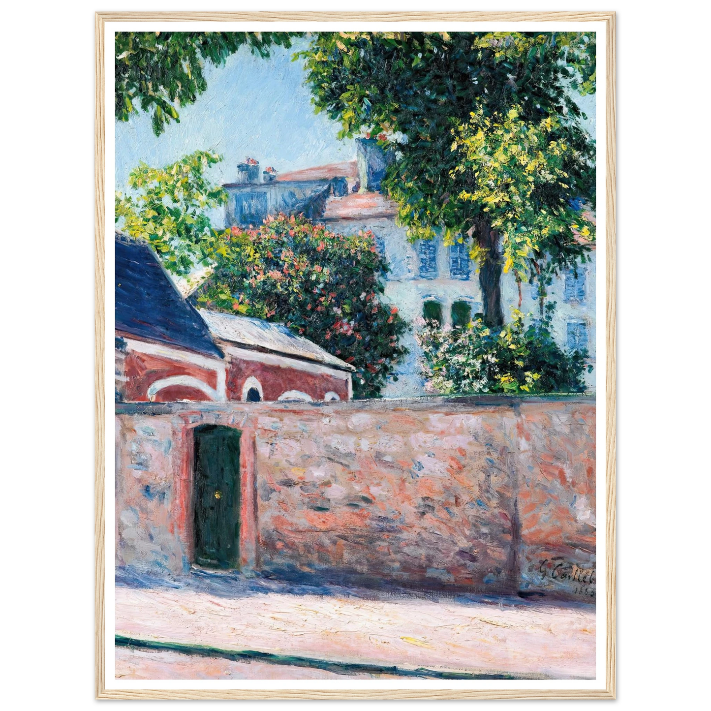 Maisons À Argenteuil (1883) Art Print | Gustave Caillebotte - Framed Poster - 30x40 cm / 12x16″ - Black frame