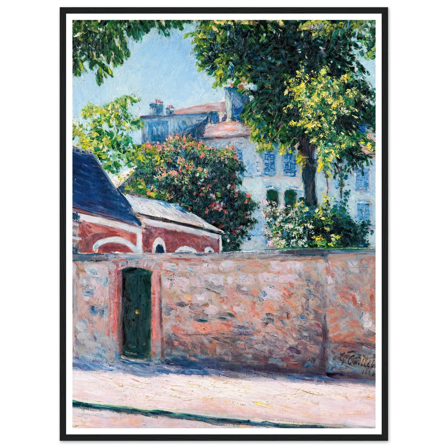 Maisons À Argenteuil (1883) Art Print | Gustave Caillebotte - Framed Poster - 30x40 cm / 12x16″ - Black frame
