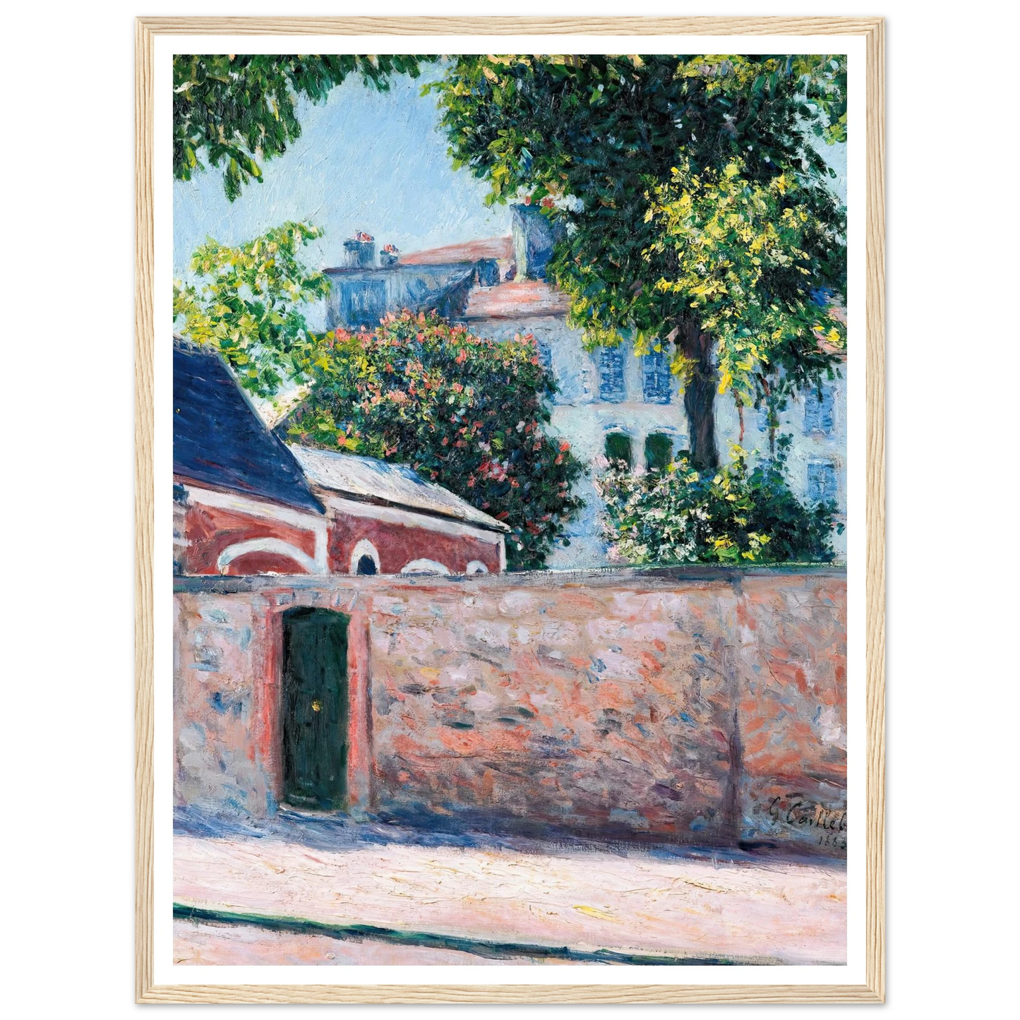 Maisons À Argenteuil (1883) Art Print | Gustave Caillebotte - Framed Poster - 30x40 cm / 12x16″ - Black frame