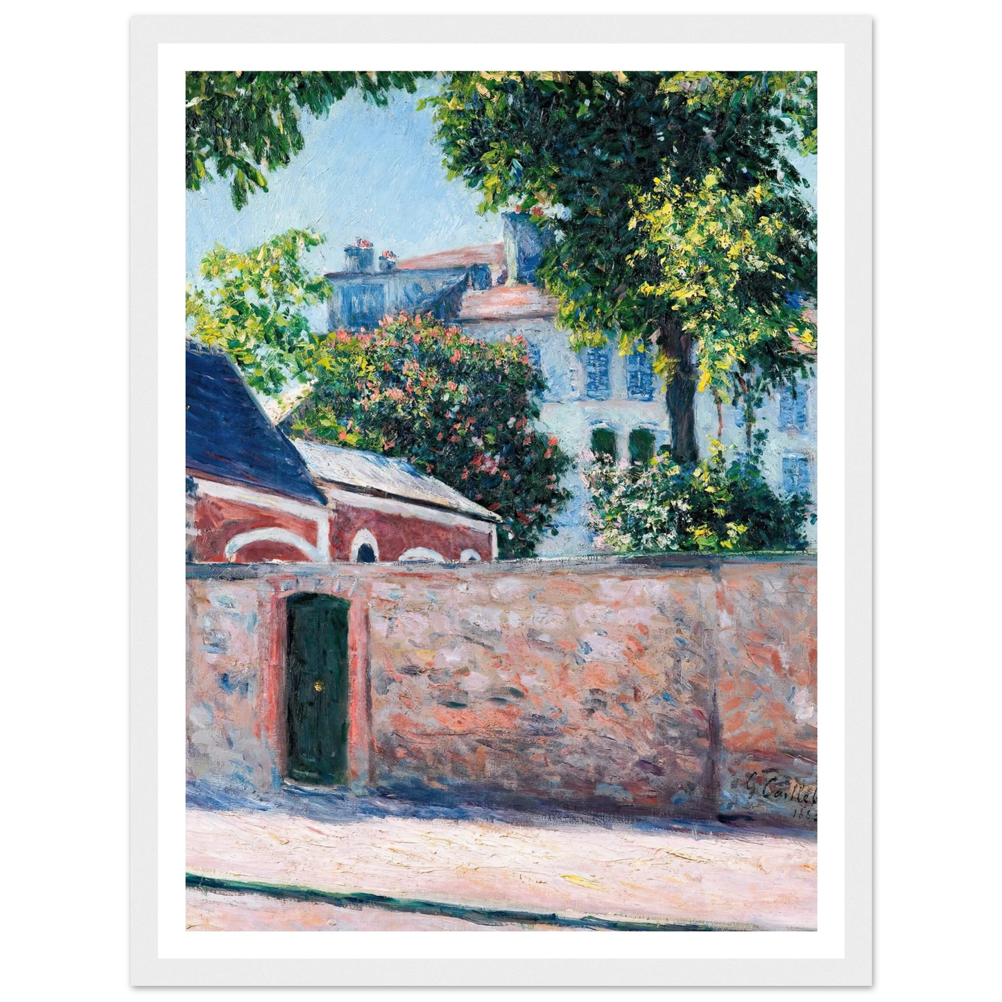 Maisons À Argenteuil (1883) Art Print | Gustave Caillebotte - Framed Poster - 30x40 cm / 12x16″ - Black frame