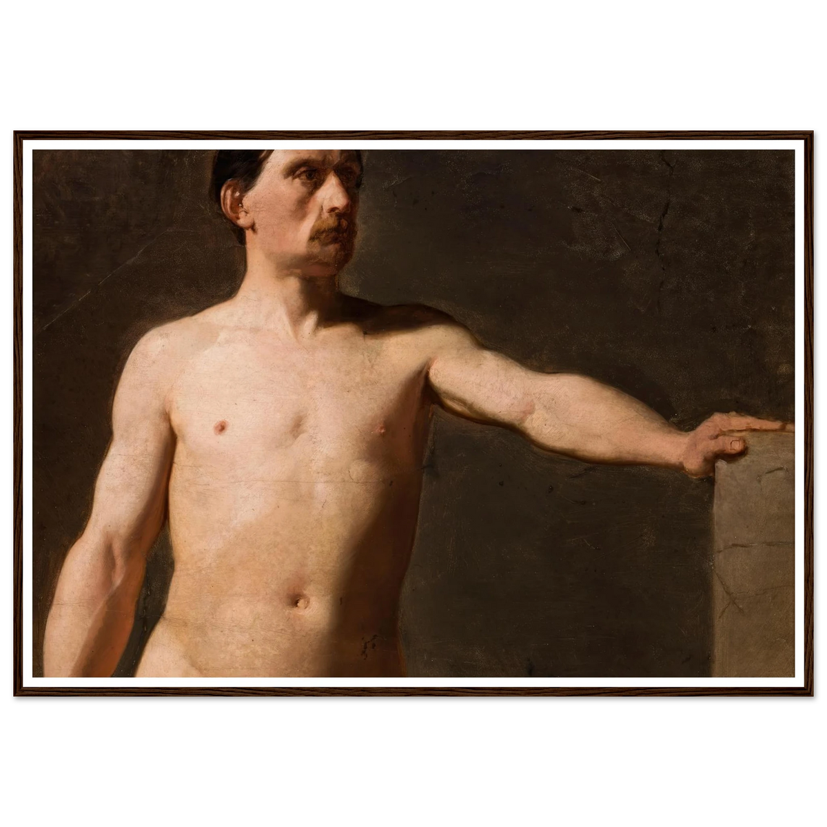 Male nude – torso of a male figure (1859) Art Print | Jan Matejko - Framed Poster - 30x40 cm / 12x16″ - Black frame