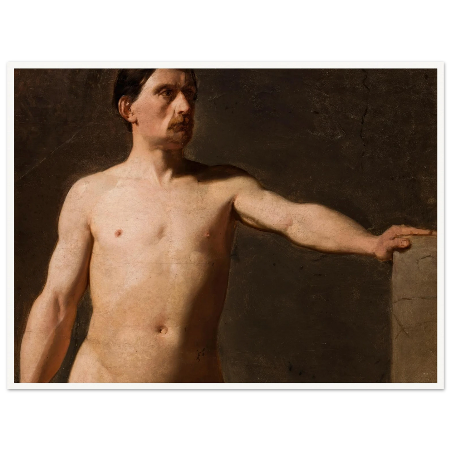 Male nude – torso of a male figure (1859) Art Print | Jan Matejko - Framed Poster - 30x40 cm / 12x16″ - Black frame