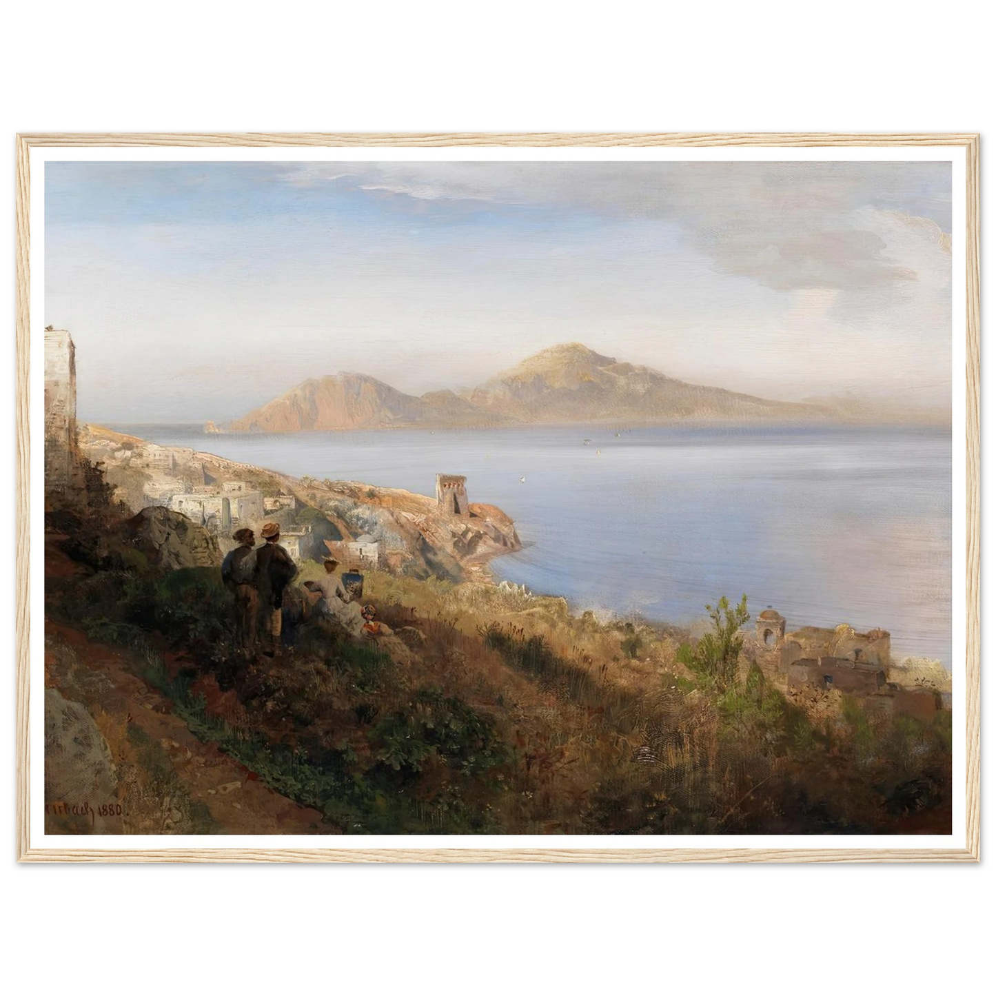 Malerin mit Blick auf Capri (1880) Art Print | Oswald Achenbach - Framed Poster - 30x40 cm / 12x16″ - Black frame