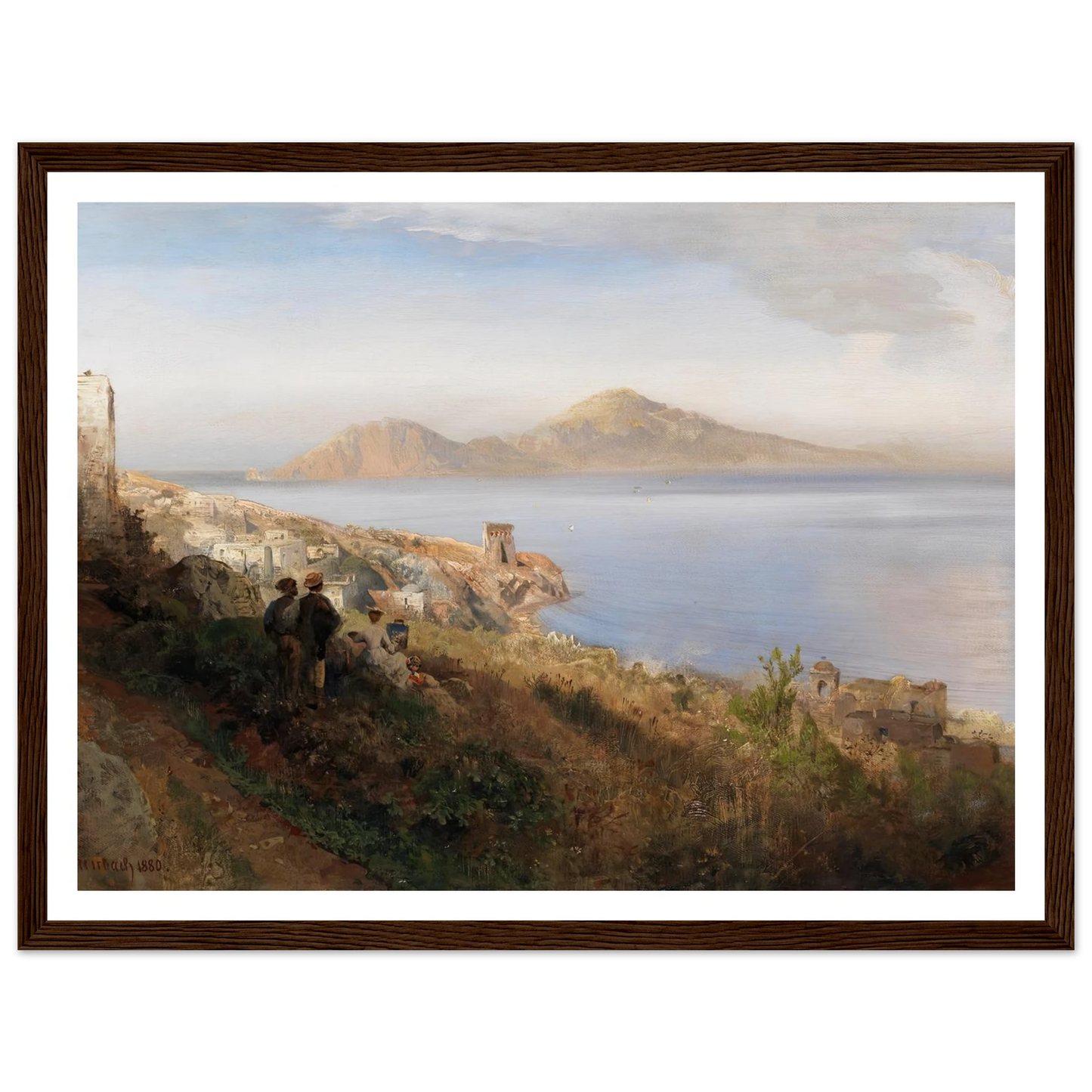 Malerin mit Blick auf Capri (1880) Art Print | Oswald Achenbach - Framed Poster - 30x40 cm / 12x16″ - Black frame