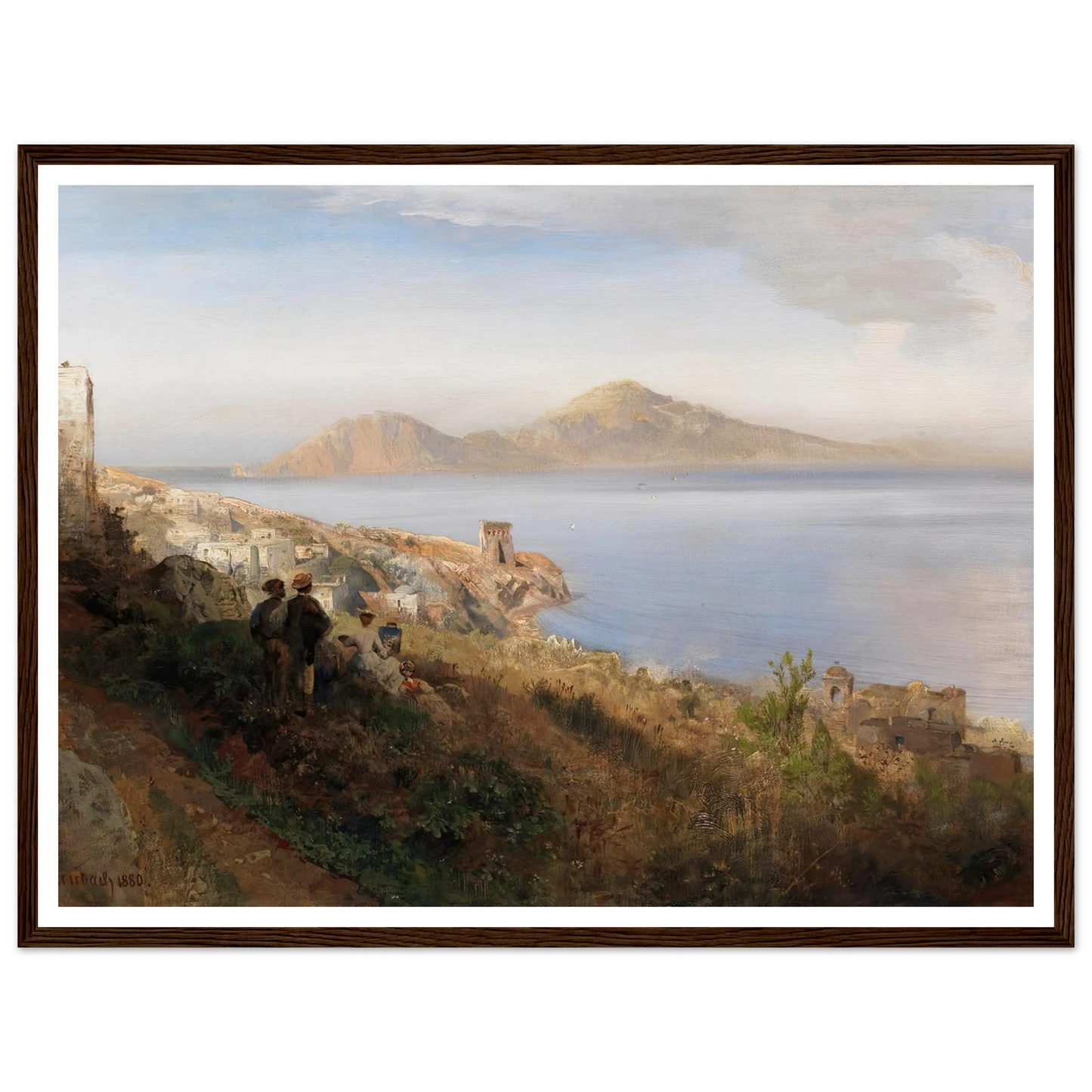 Malerin mit Blick auf Capri (1880) Art Print | Oswald Achenbach - Framed Poster - 30x40 cm / 12x16″ - Black frame