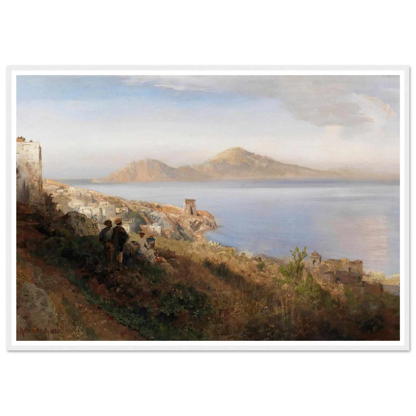Malerin mit Blick auf Capri (1880) Art Print | Oswald Achenbach - Framed Poster - 30x40 cm / 12x16″ - Black frame