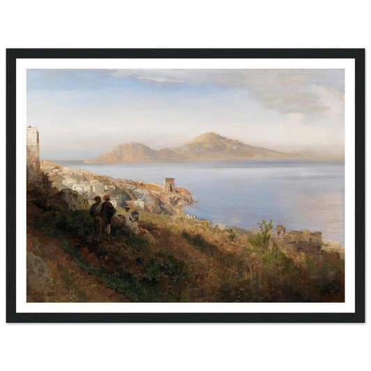Malerin mit Blick auf Capri (1880) Art Print | Oswald Achenbach - Framed Poster - 30x40 cm / 12x16″ - Black frame