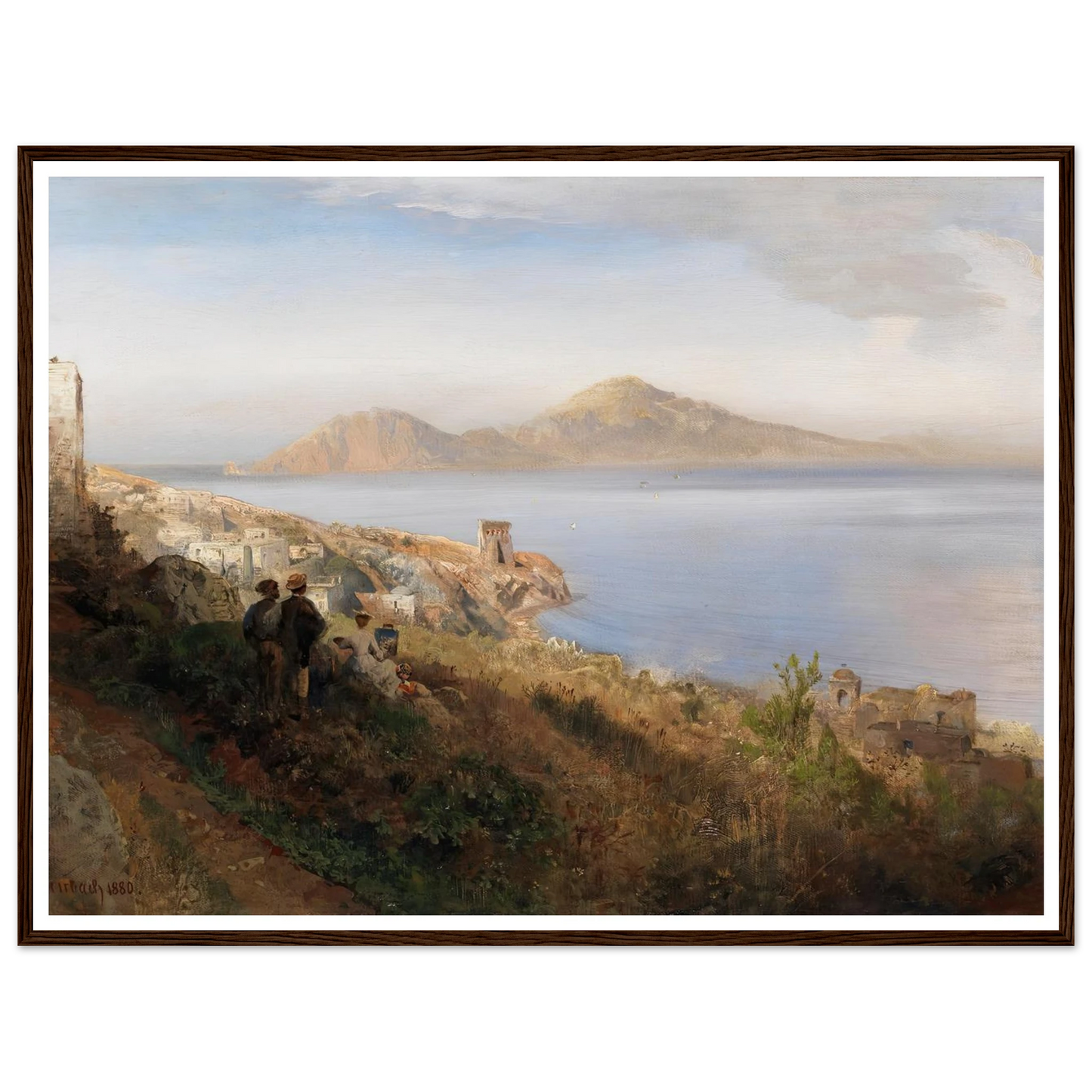 Malerin mit Blick auf Capri (1880) Art Print | Oswald Achenbach - Framed Poster - 30x40 cm / 12x16″ - Black frame