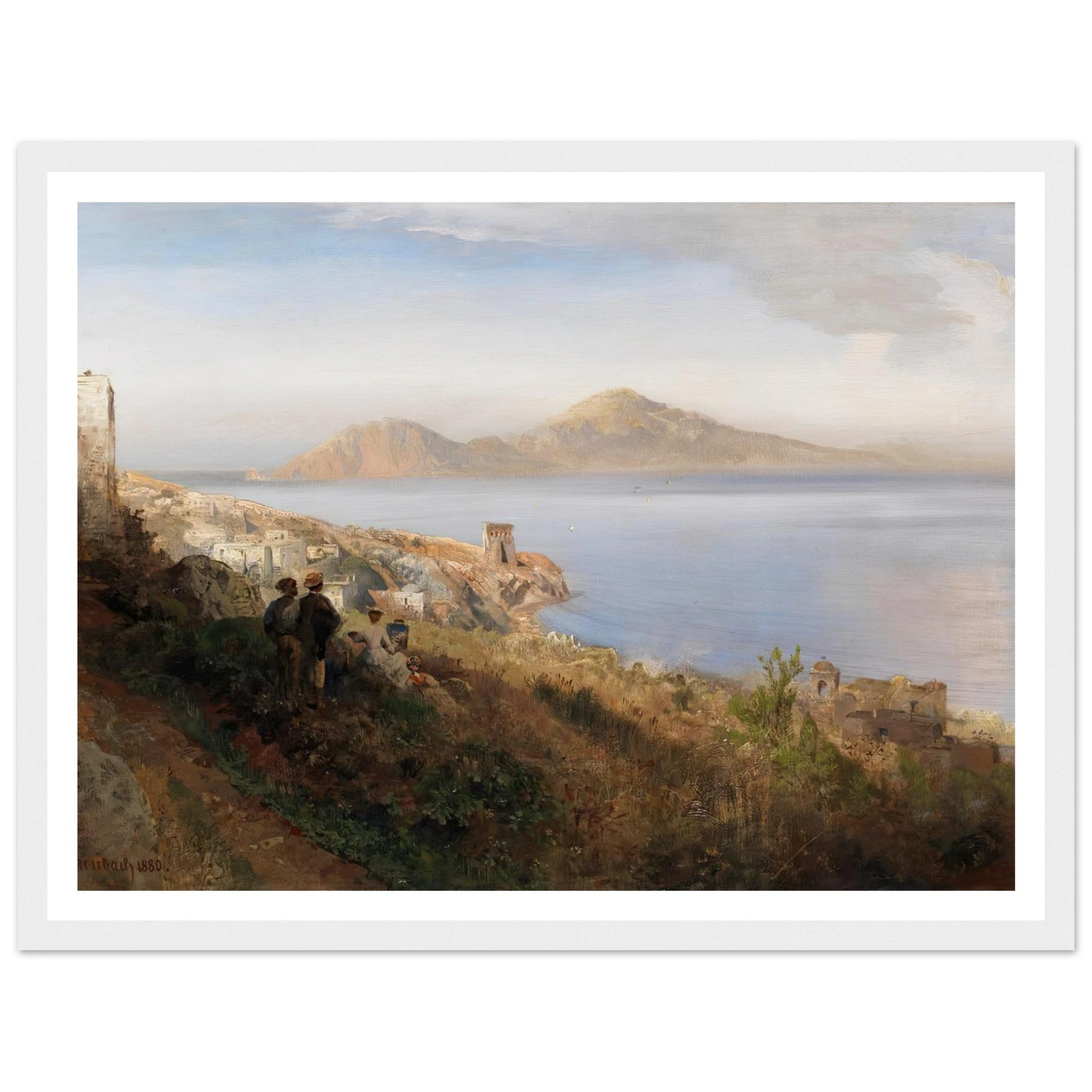 Malerin mit Blick auf Capri (1880) Art Print | Oswald Achenbach - Framed Poster - 30x40 cm / 12x16″ - Black frame