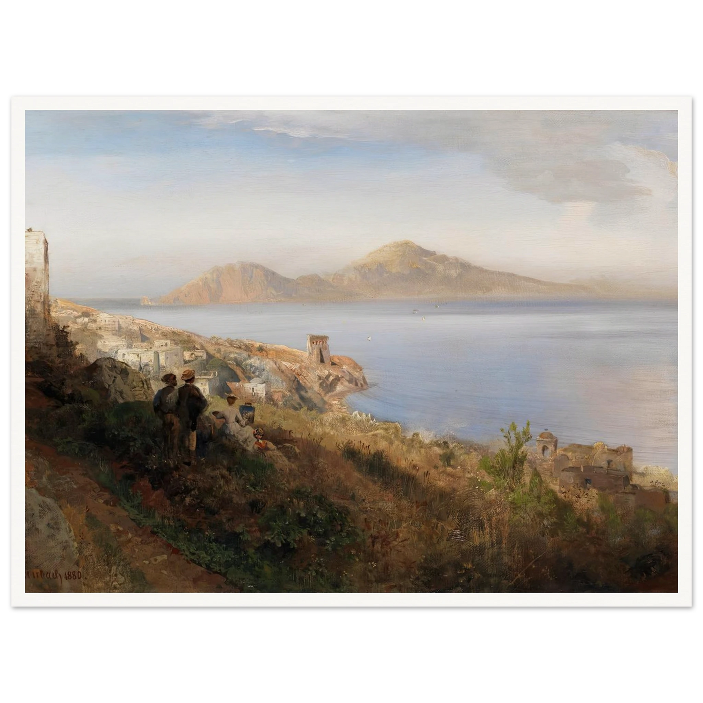 Malerin mit Blick auf Capri (1880) Art Print | Oswald Achenbach - Framed Poster - 30x40 cm / 12x16″ - Black frame