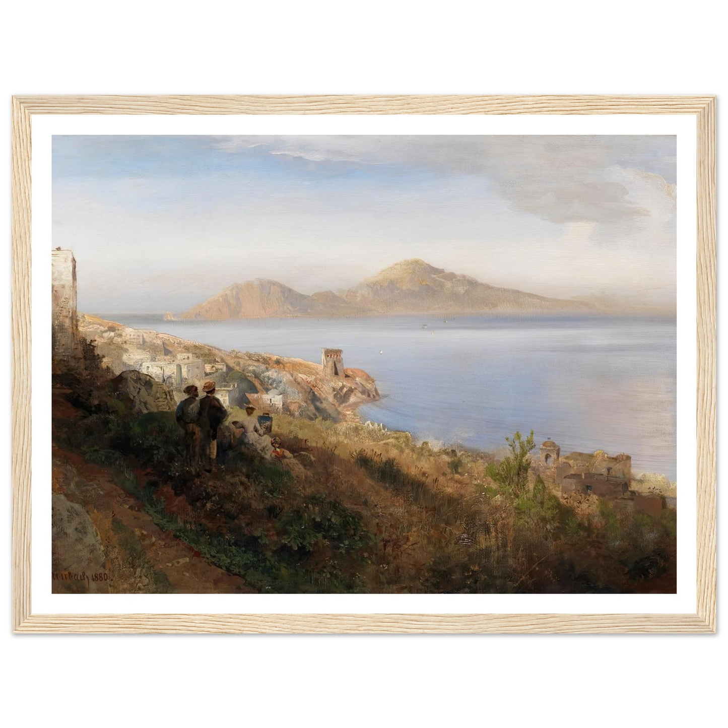 Malerin mit Blick auf Capri (1880) Art Print | Oswald Achenbach - Framed Poster - 30x40 cm / 12x16″ - Black frame