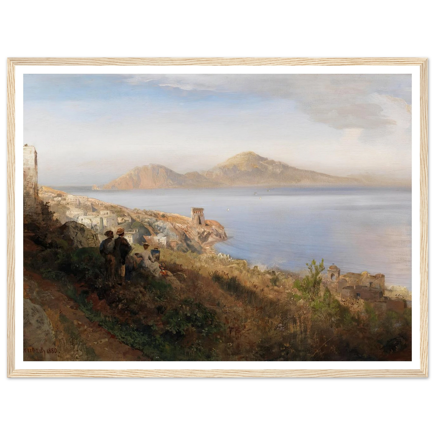 Malerin mit Blick auf Capri (1880) Art Print | Oswald Achenbach - Framed Poster - 30x40 cm / 12x16″ - Black frame