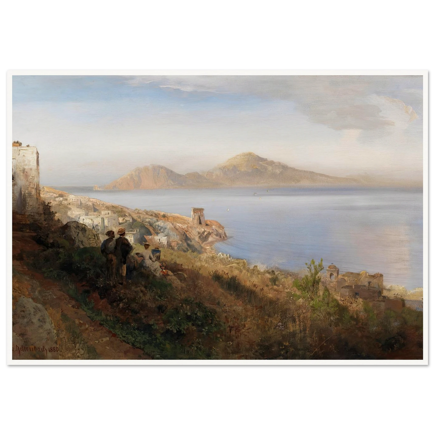 Malerin mit Blick auf Capri (1880) Art Print | Oswald Achenbach - Framed Poster - 30x40 cm / 12x16″ - Black frame