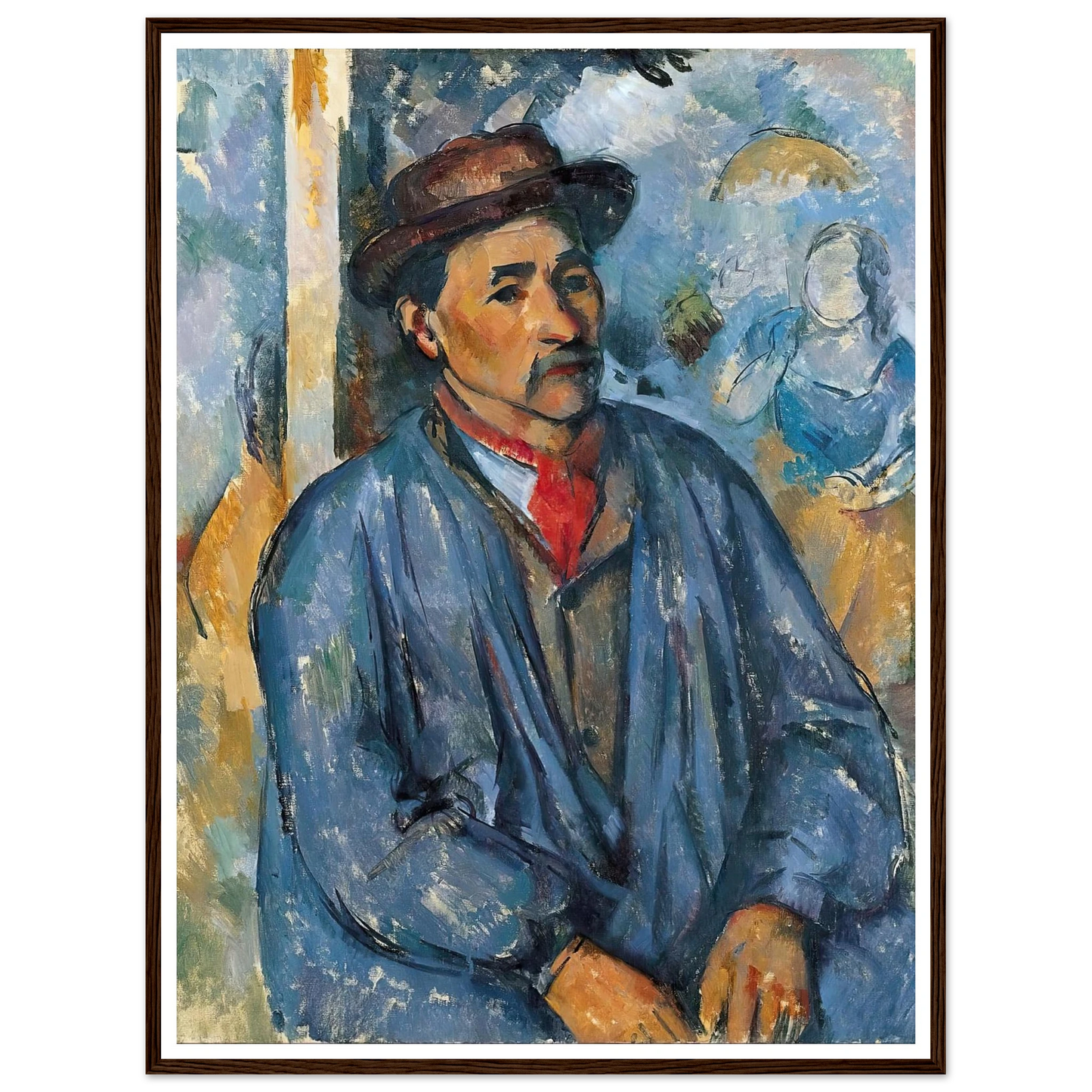 Man in a Blue Smock (c. 1896–97) Art Print | Paul Cezanne - Framed Poster - 30x40 cm / 12x16″ - Black frame