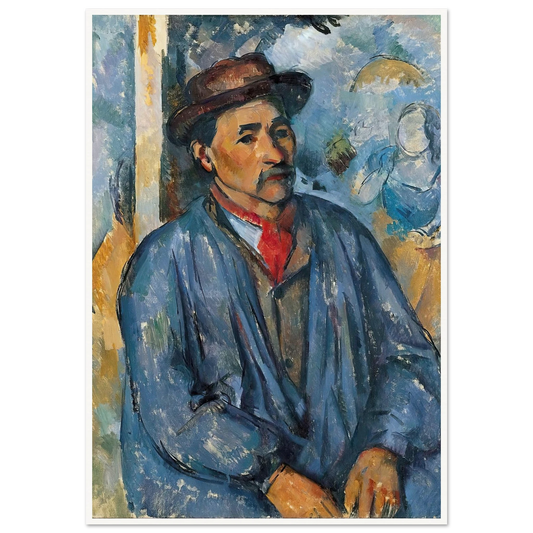 Man in a Blue Smock (c. 1896–97) Art Print | Paul Cezanne - Framed Poster - 30x40 cm / 12x16″ - Black frame