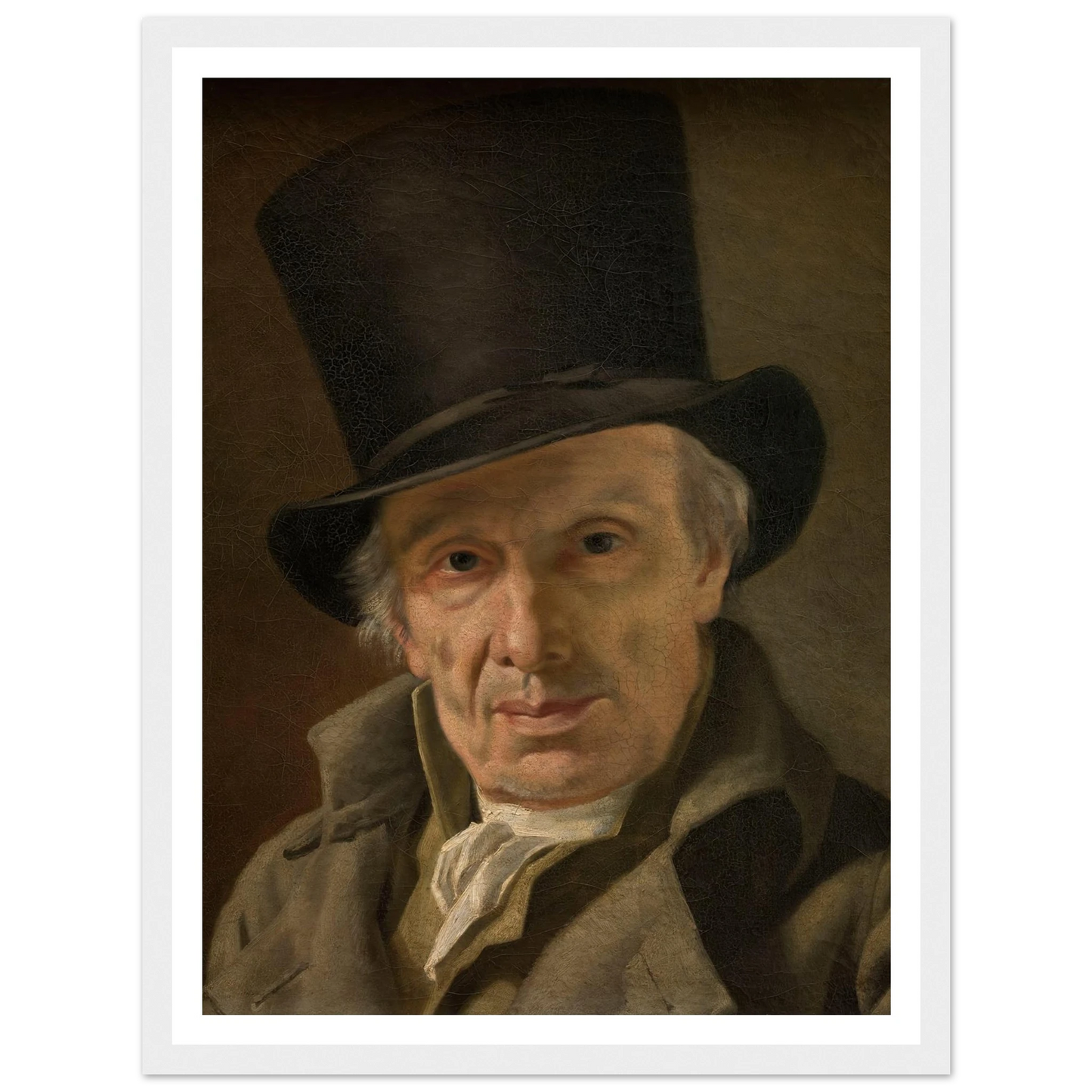 Man in a Hat Art Print | Jacques Louis David - Framed Poster - 30x40 cm / 12x16″ - Black frame
