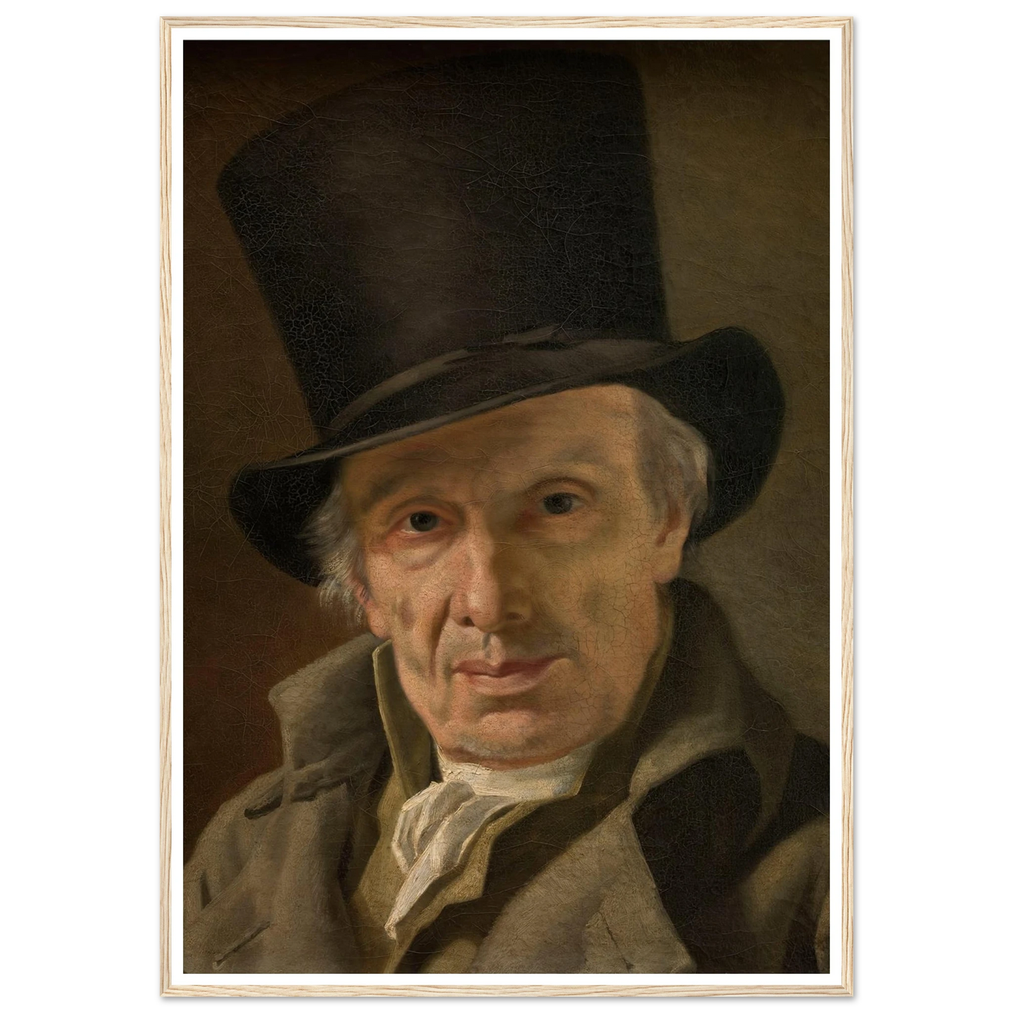 Man in a Hat Art Print | Jacques Louis David - Framed Poster - 30x40 cm / 12x16″ - Black frame