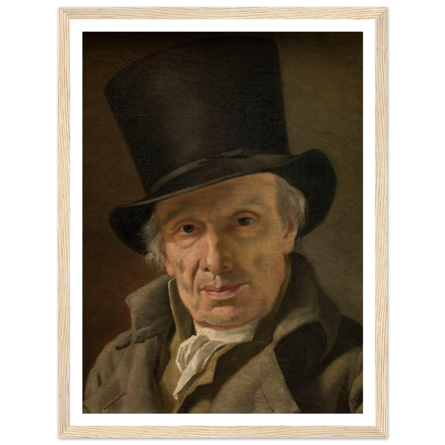 Man in a Hat Art Print | Jacques Louis David - Framed Poster - 30x40 cm / 12x16″ - Black frame