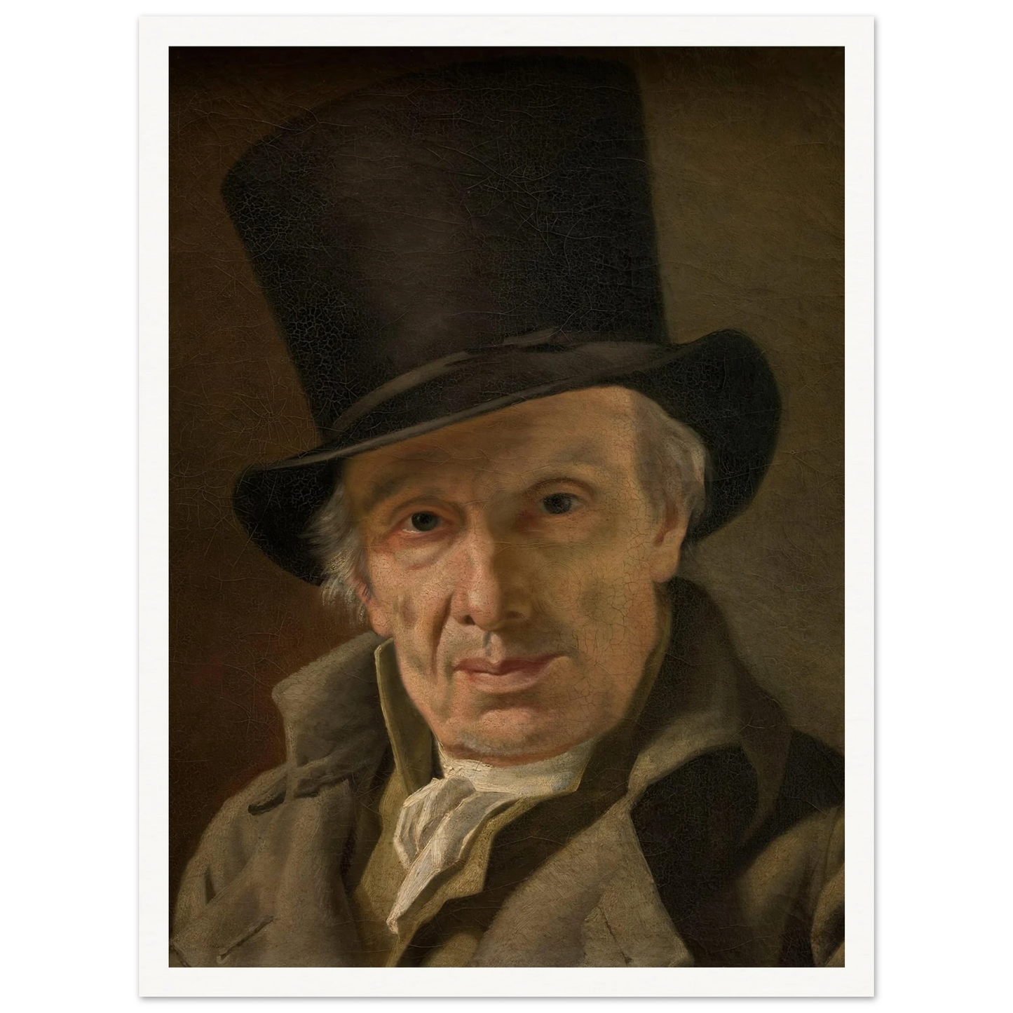 Man in a Hat Art Print | Jacques Louis David - Framed Poster - 30x40 cm / 12x16″ - Black frame